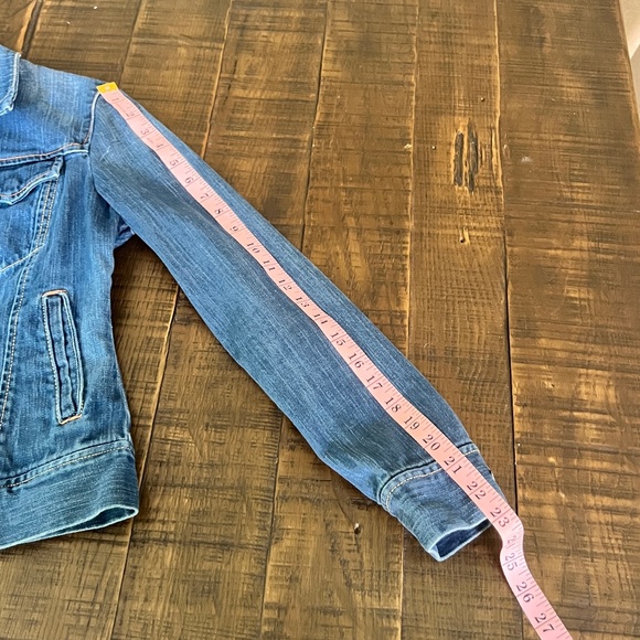 Gap Classic Women's Blue Jean Jacket - Gap Stretch Small Medium-Dark Blue - Picture 15 of 16